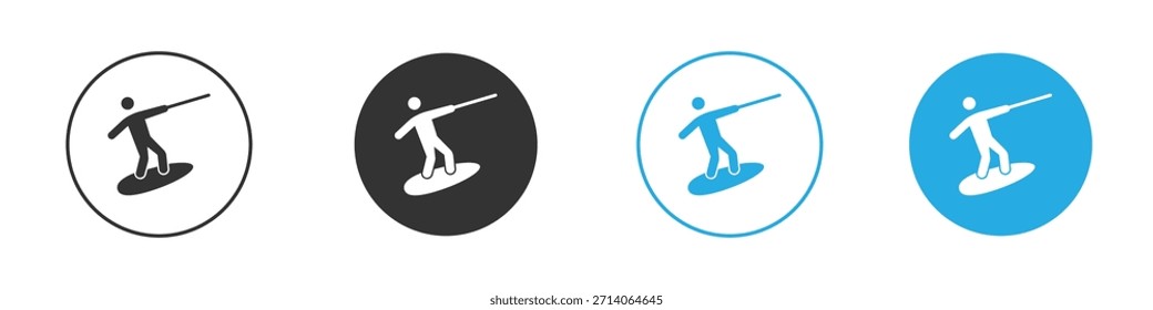 Wakeboarding icon. Graphic icon design template