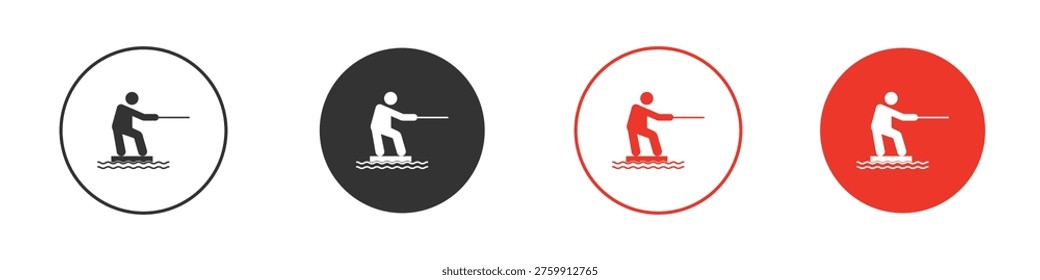 Wakeboarding icon or logo. Collection of high quality black style vector icons.