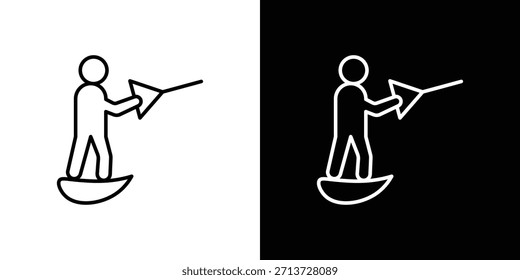 Icono de wakeboard, signo de Vector de contorno, Descarga de diseño de logotipo