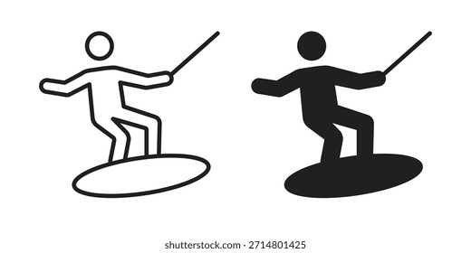 Pacote de ícones de Wakeboarding. Elemento de design de ícone de vetor plano.