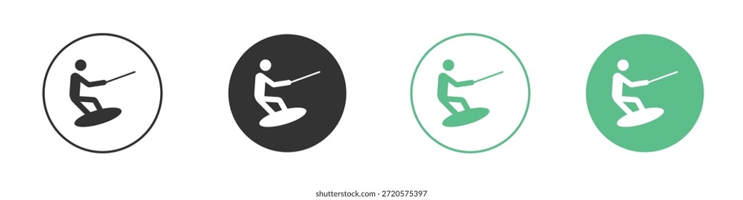 Piktogramme für Wakeboarding-Symbole. Vektor eps 10