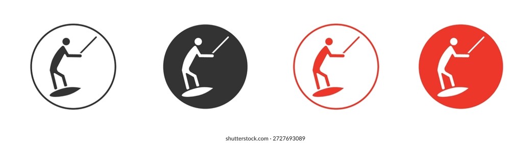 Símbolo de icono de wakeboard. Diseño simple y plano para Web o App móvil. Logotipo de Ilustración vectorial mínima.