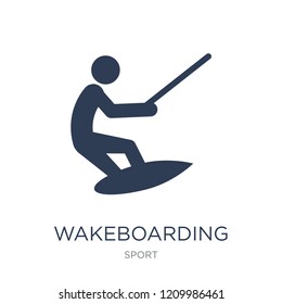 wakeboarding icon. Trendy flat vector wakeboarding icon on white background from sport collection, vector illustration can be use for web and mobile, eps10