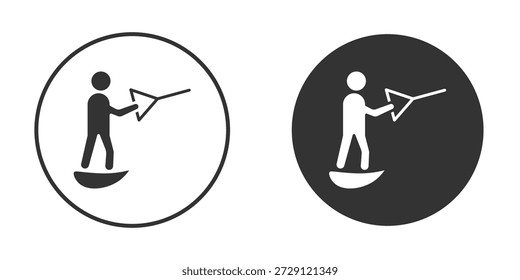 Silueta de Vector de icono de wakeboard en negro. Vector de icono plano simple.
