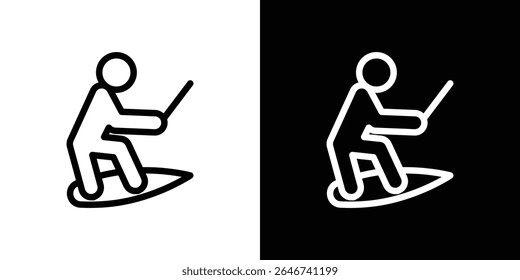 Wakeboarding icon vector simple element illustration editable