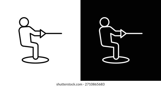 Iconos de wakeboard. iconos de vector de dibujo de línea