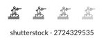 Wakeboarding icons for mobile concept and web design color editable