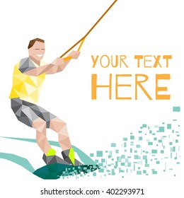 Wakeboarding illustration with splash
