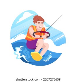 Wakeboarding Isolated Cartoon Vector Illustration Young Stock Vector ...