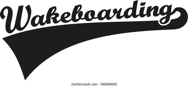 Wakeboarding word retro