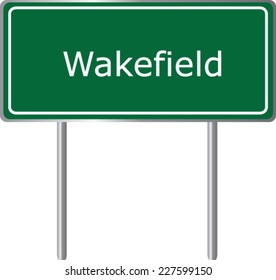 Wakefield United Kingdom Road Sign Green Stock Vector (Royalty Free ...