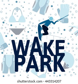 Wakepark illustration with wake objects
