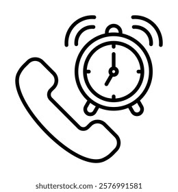 Wake-up Call icon line vector illustration