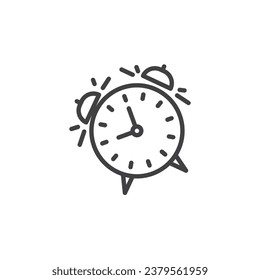 Wake-Up Call line icon. linear style sign for mobile concept and web design. Alarm clock outline vector icon. Deadline symbol, logo illustration. Vector graphics