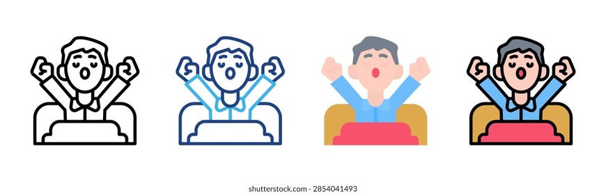 Wakeup icon set multiple style collection