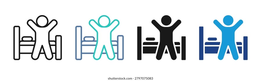 Wakeup Routine icon set multiple style collection