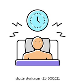 waking up too early color icon vector. waking up too early sign. isolated symbol illustration