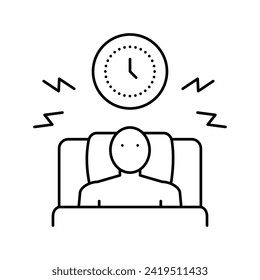 waking up too early line icon vector. waking up too early sign. isolated contour symbol black illustration