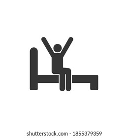 Waking Up Icon Isolated on Black and White Vector Graphic