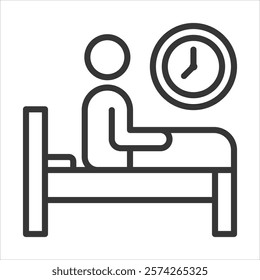 Waking Up Icon Vector Illustration Outline