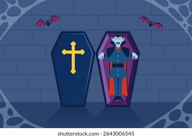 Acordando lorde vampiro do caixão morto.