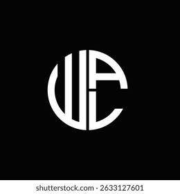 WAL Logo WAL Symbol WAL Monogramm WAL Buchstaben minimalistisch Circle flach Einzigartiges modernes abstraktes Logo Design.
