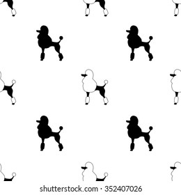Walapaper  black poodles on white background.