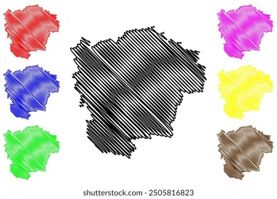 Walcha Shire (Commonwealth of Australia, New South Wales, NSW) map vector illustration, scribble sketch Walcha map