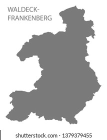Waldeck-Frankenberg grey county map of Hessen Germany