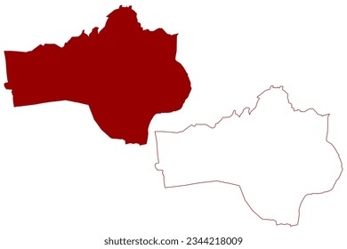 Waldenburg District (Schweiz, Schweizerische Eidgenossenschaft, Kanton Basel-Landschaft oder Basel-Land, Baselland oder Baselbiet) Karte, Vektorgrafik, Skizze Bezirk Waldenburg Karte