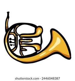 Waldhorn Musical Instrument Vector Doodle Icon