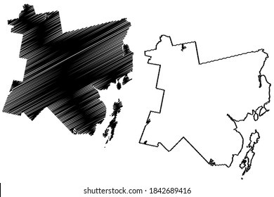 Waldo County, Maine (U.S. County, United States Of America, USA, U.S., US) Map Vector Illustration, Scribble Sketch Waldo Map