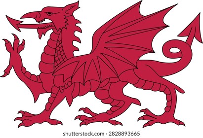 Wale flag shape design vector and illustration 