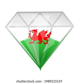 Vector de bandera del país de Gales en forma de diamante