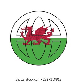 Wales earth design flag vector and illustration with the white background 