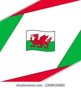 Wales Flag Abstract Background Design Template. Wales Independence Day Banner Social Media Post. Wales