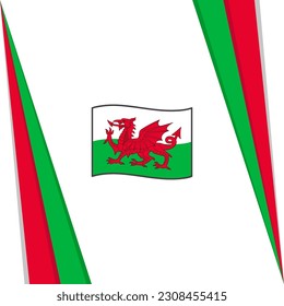 Wales Flag Abstract Background Design Template. Wales Independence Day Banner Social Media Post. Wales Flag
