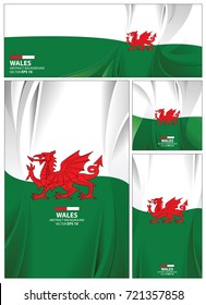 Wales flag abstract colors background. Collection banner design. brochure vector illustration.