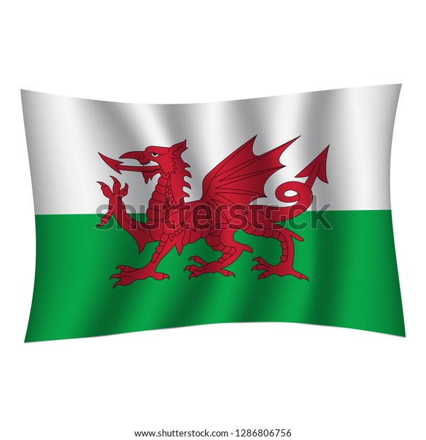 Wales Flag Background Cloth Texture Wales Stock Vector (Royalty Free ...