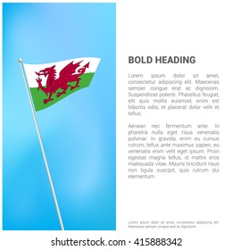 Wales flag Brochure - Vector Flyer Cover Page Design