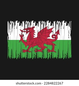 Vektorgrafik der Wales-Flagge mit Pinselstrich