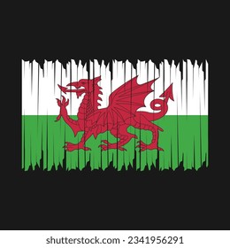 Ilustración del vector de pincel de la bandera de Gales