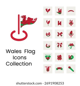 Ícones da bandeira de Gales em novo design
