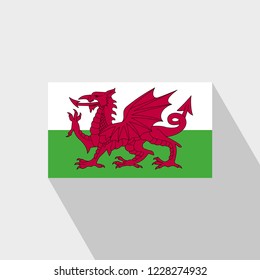 Wales flag Long Shadow design vector