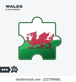 Wales flag puzzle pieces. vector illustration isolated on a white background