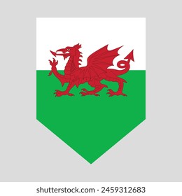 Wales Flag in Shield Shape Frame