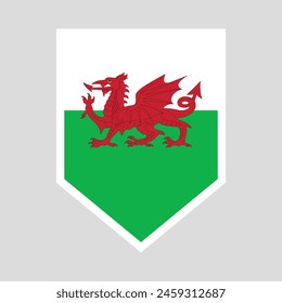 Wales Flag in Shield Shape Frame