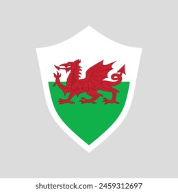 Wales Flag in Shield Shape Frame