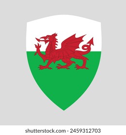 Wales Flag in Shield Shape Frame