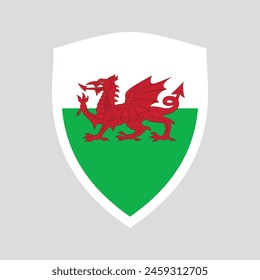 Wales Flag in Shield Shape Frame